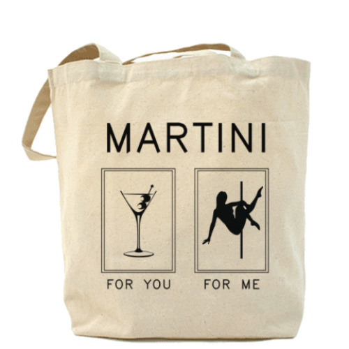 Сумка шоппер с принтом Pole dance: Martini