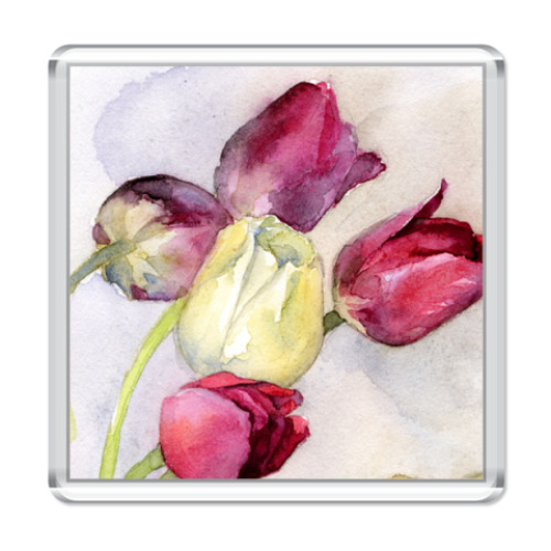 Магнит с принтом  Тюльпаны