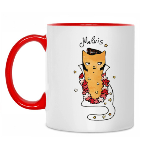 Кружка с принтом Melvis из серии 'Music cats'