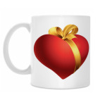 Сердце с золотой лентой