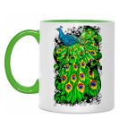 Двухцветная кружка Павлин