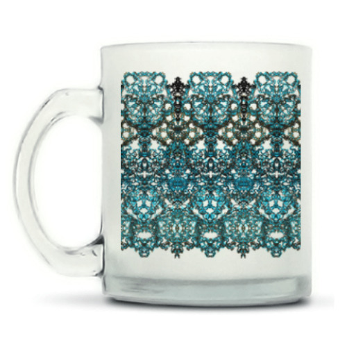 Кружка матовая с принтом Ажур,кружево,узор,arabesque,мавританский