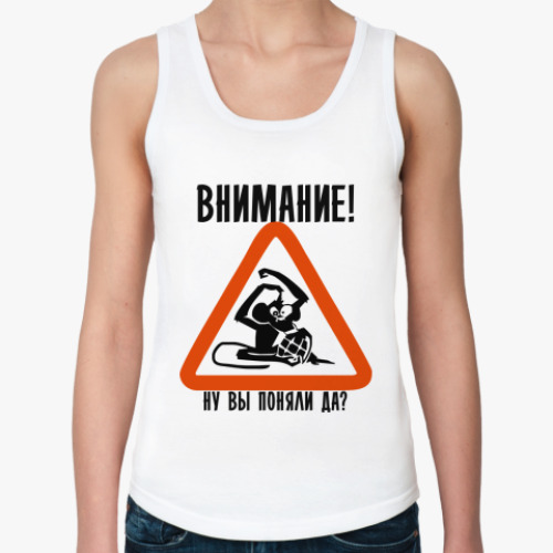 Женская майка с принтом ОБЕЗЬЯНА С ГРАНАТОЙ