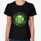Классическая женская футболка Drinking team