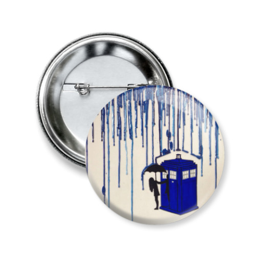 Значок 50мм с принтом Doctor Who Tardis
