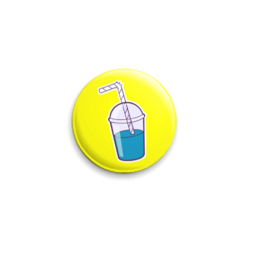 Значок 25мм с принтом Drink me