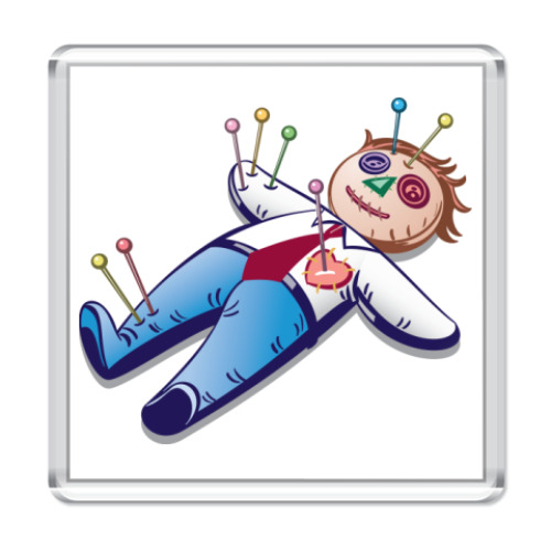 Магнит с принтом Кукла Вуду начальника