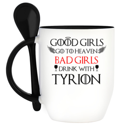 Кружка с ложкой с принтом Игра престолов