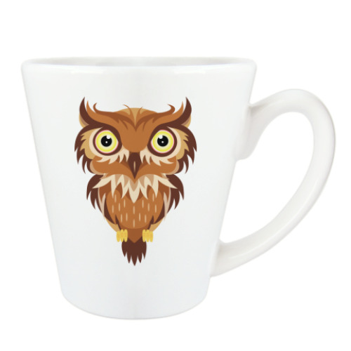 Чашка Латте с принтом Сова