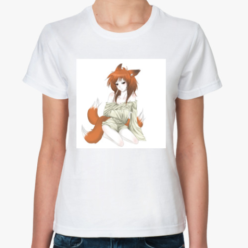 Классическая футболка с принтом Kitsune
