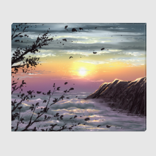 Холст с принтом Пейзаж закат