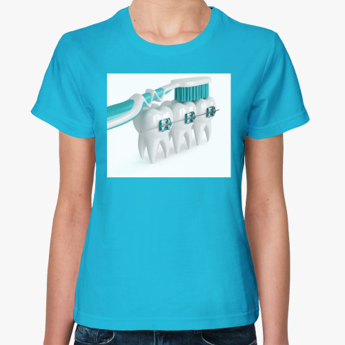 Женская футболка с принтом чистые зубы