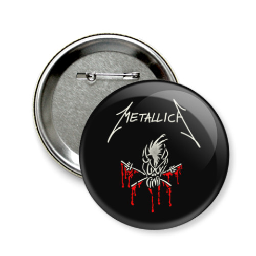 Значок 58мм с принтом Metallica