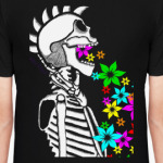 Скелет с цветами