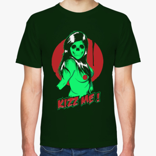 Футболка с принтом Зомби - поцелуй меня