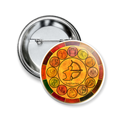 Значок 50мм с принтом Стрелец