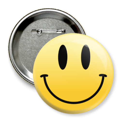 Значок 75мм с принтом Smile