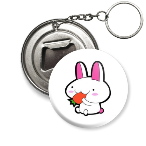 Брелок-открывашка с принтом зайка