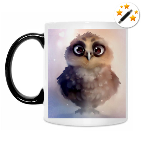 Кружка-хамелеон с принтом Совенок
