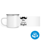 Кружка металлическая белая (круговая запечатка)