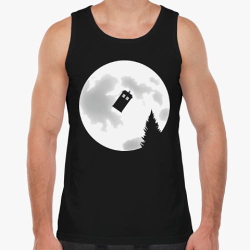 Майка с принтом Луна и Тардис