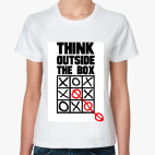Классическая женская футболка  Think Outside The Box
