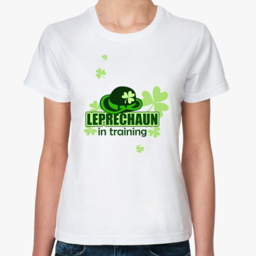 Классическая футболка с принтом Leprechaun in training