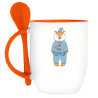 Лис с чашечкой утреннего кофе