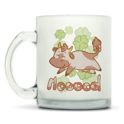 Кружка матовая с принтом Коровка Mooood