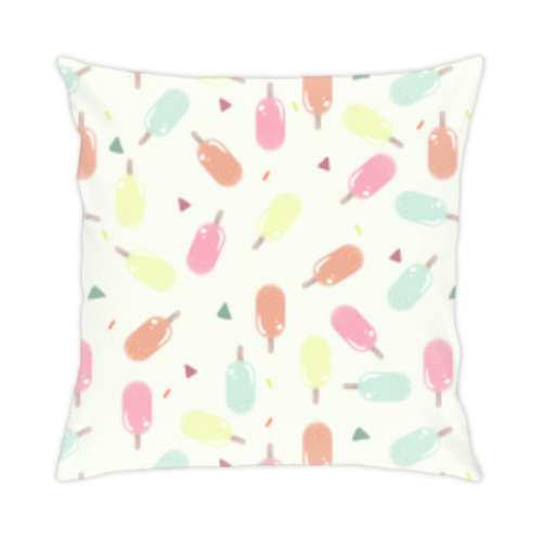 Подушка с принтом Лисичка с мороженкой
