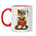 Котенок с подарком