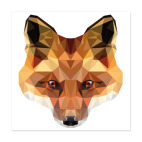 Виниловая наклейка, квадрат (8 х 8 см) Low Poly Fox (Лиса)