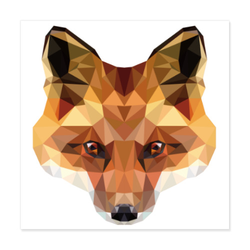 Виниловые наклейки с принтом Low Poly Fox (Лиса)