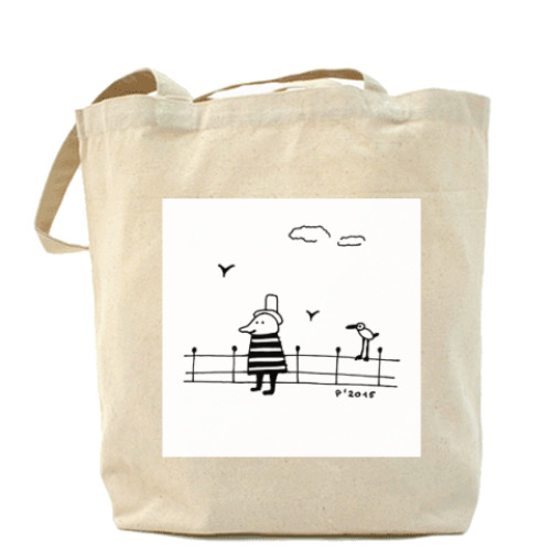 Сумка шоппер с принтом У моря/ Seaside