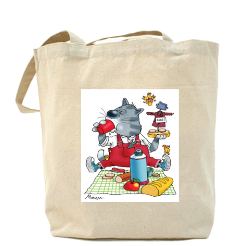 Сумка шоппер с принтом ЗАВТРАК