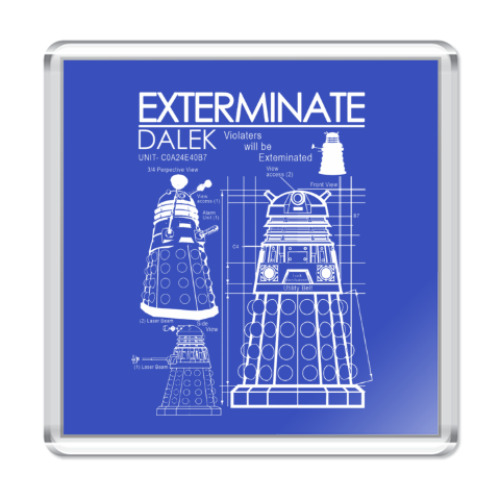 Магнит с принтом Dalek plan