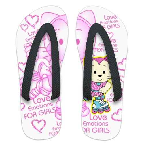 Шлепанцы (сланцы) с принтом Kitty