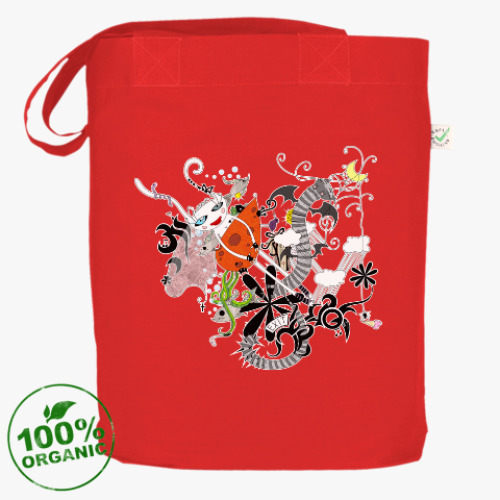 Сумка шоппер с принтом Белая Зайка