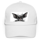 Кепка / бейсболка, белая (печать) Ушастик