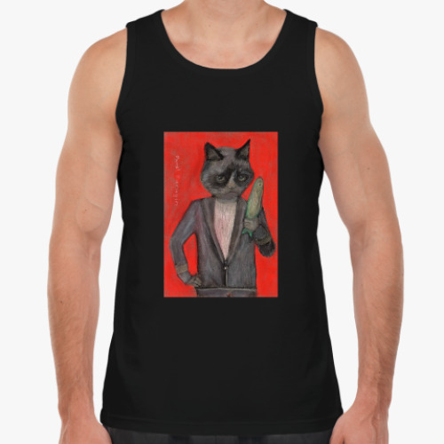 Майка с принтом Кот-богач