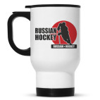 Кружка-термос белая Russian hockey