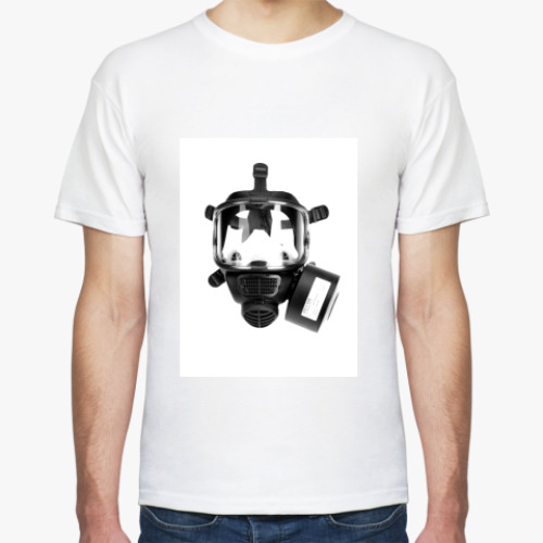 Футболка с принтом противогаз