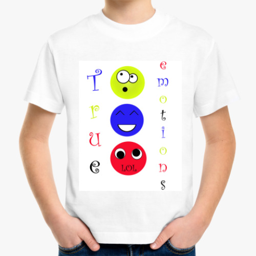 Детская футболка с принтом True Emotions