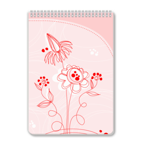 Блокнот с принтом Цветы