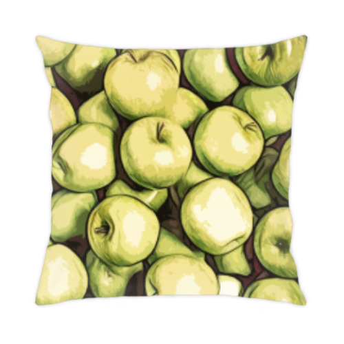 Подушка с принтом яблоки