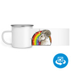 Кружка металлическая белая (круговая запечатка)