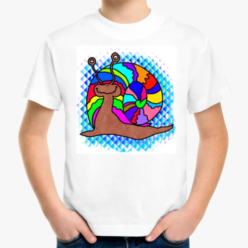 Детская футболка с принтом Улитка