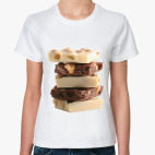 Классическая женская футболка  Шоколад