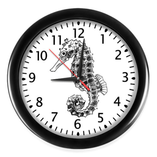 Настенные часы с принтом Морской Конек