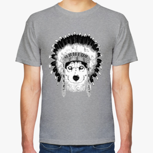 Футболка с принтом Хаски вождь